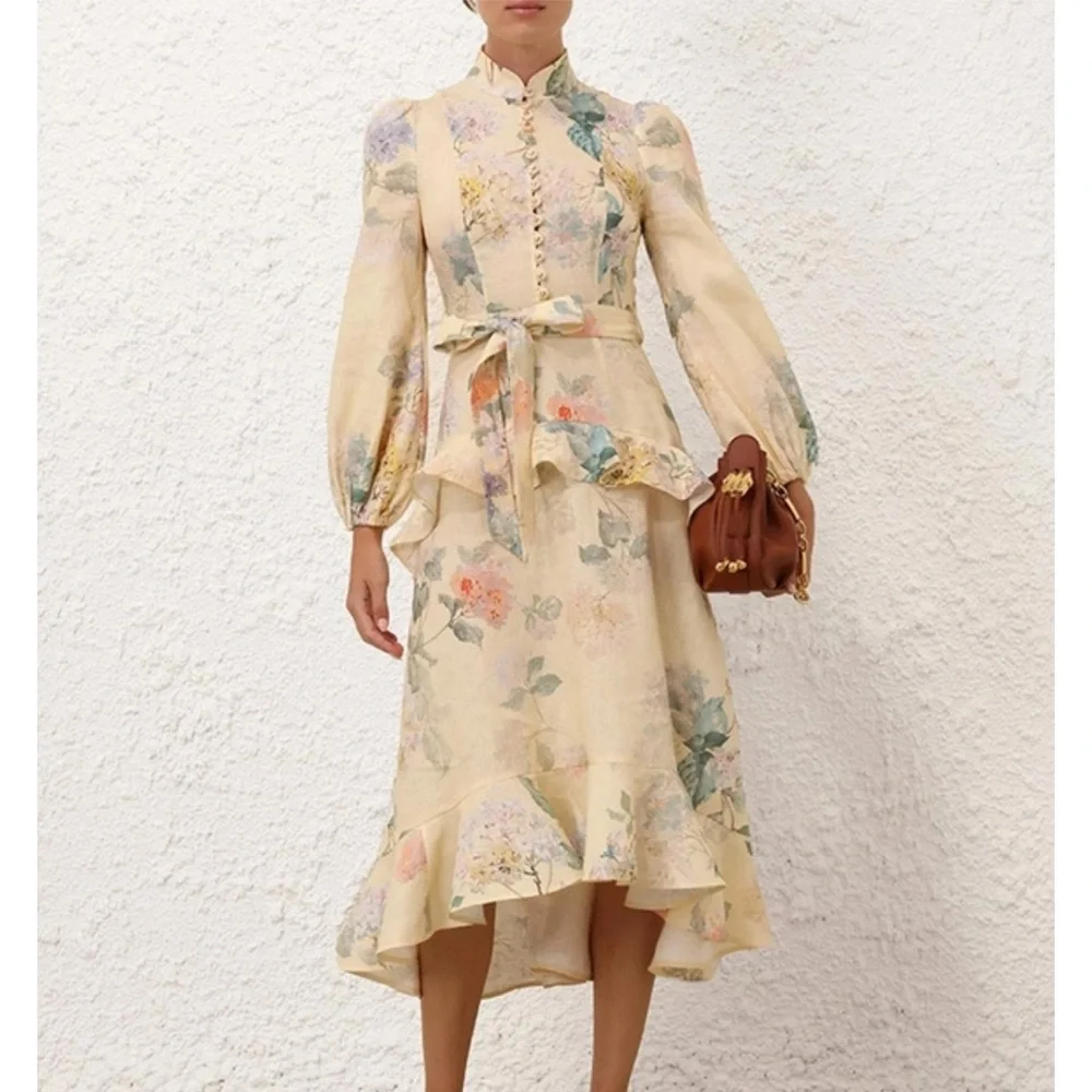 ZIMMERMAN ILLUMINATE PEPLUM MIDI DRESS - Picture 2 of 6